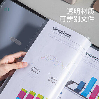 得力（deli）100个装11孔透明文件袋 A4插页文件快递袋活页文件档案奖状资料袋替芯 办公财务票据收纳学生64050