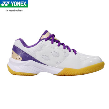 YONEX尤尼克斯羽毛球鞋yy女款训练透气缓震SHB101CR 白紫37.5 YONEX尤尼克斯羽毛球鞋yy女款训练透气缓震SHB101CR 白紫37.5