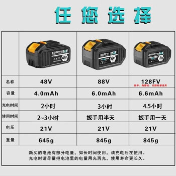 艾瑞澤通用鋰電池電動扳手電池48vf88vf168f衝擊扳手角磨機電錘充電