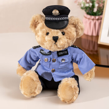 迪士尼(disney)警察小熊公仔公安交警小熊玩偶铁骑小熊毛绒玩具娃娃