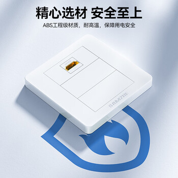 山泽 HDMI面板 86型3口母对母弯插头接墙壁插座装修配套高清面板多功能网络模块免焊白色 SZ-HDMI02