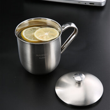 美厨（maxcook）304不锈钢水杯带盖杯子 办公室泡茶杯家用喝水杯大容量口杯650ml