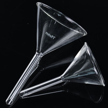 海斯迪克 高硼硅玻璃漏斗 100mm短管三角漏斗加厚标准漏斗实验过滤漏斗 HKQS-156