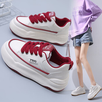 潮牌小白鞋女鞋新款潮春秋百搭运动休闲板鞋女秋冬季加绒鞋子女白黑36