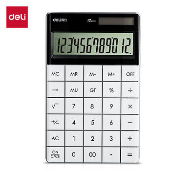 得力(deli)双电源时尚计算器 轻薄机身平板按键桌面计算机 办公用品 白色1589 得力(deli)双电源时尚计算器 轻薄机身平板按键桌面计算机 办公用品 白色1589