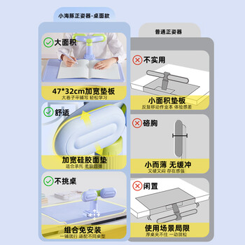 护童（Totguard）（TotGuard）开学季坐姿矫正器读写台写字姿势小学生升级桌面款读写台儿童防近视支架 冰川蓝