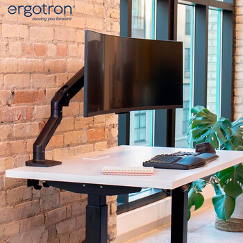 爱格升（ERGOTRON）HX重型显示器支架电脑支架支架臂旋转电脑架台式机屏幕底座增高架电脑桌（45-475-224）黑色