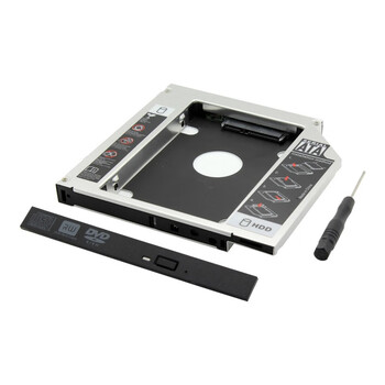 连拓 12.7mm笔记本光驱位SATA硬盘托架硬盘支架黑+银(适合SSD固态硬盘 Z105