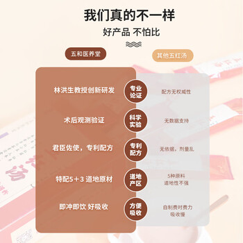 五和医养堂方红菇硒蛋白人参花生枸杞冲食术后营养补充五红汤术后方1盒福利