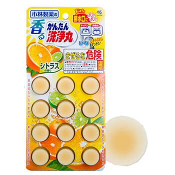 小林制药排水管清道夫柑橘味-12枚  下水道地漏去垢除管道疏通剂 