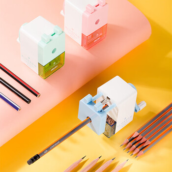 得力（deli）简约式学生削笔机/铅笔削笔器/卷笔刀/转笔刀学生儿童学生文具生日开学礼物蓝色