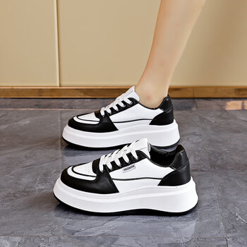 潮牌小白鞋女鞋新款潮春秋百搭运动休闲板鞋女秋冬季加绒鞋子女黑色39
