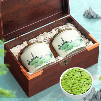 山水西湖龙井绿茶豆香型特级250g2026新茶头采明前茶叶礼盒装春茶送礼长辈
