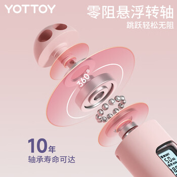 yottoy无绳跳绳减肥专用成年人燃脂负重计数跳绳女士 双用大球+长绳-粉 yottoy无绳跳绳减肥专用成年人燃脂负重计数跳绳女士 双用大球+长绳-粉
