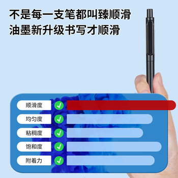 得力（deli）乐素臻顺滑按动中性笔签字笔 0.5mm子弹头按动笔水笔 金属喷漆 黑色 12支/盒A12高考考试