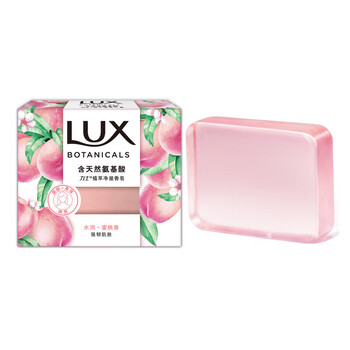 力士（LUX） 植萃净澈香皂蜜桃香95G*2 补水保湿 温和洁净+手帕纸巾2包