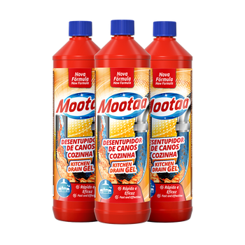 膜太（MOOTAA）欧洲进口厨房专款专用疏通剂套装1000ml*3下水道管道强力疏通剂