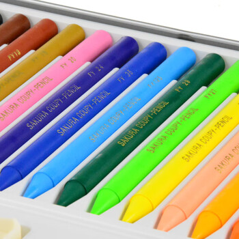 樱花（SAKURA）塑料蜡笔18色铁盒套装 笔轴全芯不脏手美术儿童绘画美术写生