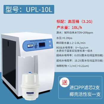 恩谊 超纯水机实验室纯水仪化水机ro反渗透去离子水设备学校净水器 UPL-10L一级水 