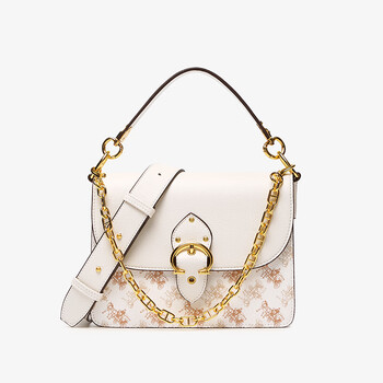 酷奇袋鼠真皮包包女2024新款百搭轻奢小众女包马车老花单肩斜跨手提包