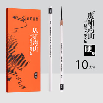 空色炭笔素描铅笔硬炭美术生专用笔黑硬炭笔速写绘画工具初学者学生套装碳素画笔10支/盒美术写生