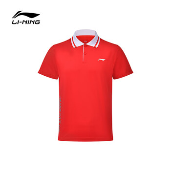 李宁（LI-NING）乒乓球服羽毛球服短袖polo衫新秀系列舒适透气运动上衣男女 3XL 