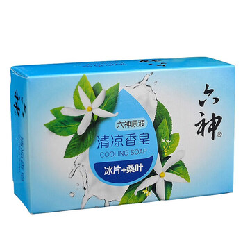 六神 香皂 清凉(冰片+桑叶)108G*3块 沐浴皂清洁留香全身用 新旧包装