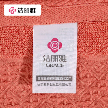 洁丽雅（Grace）A类加厚纯棉新疆长绒棉纯色男女洗澡擦脸洗脸巾2条装100g/条运动