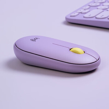 罗技（Logitech）LOGITECH PEBBLE 无线蓝牙鼠标 静音鼠标 办公鹅卵石造型 轻薄便携 时尚小巧 星幕紫