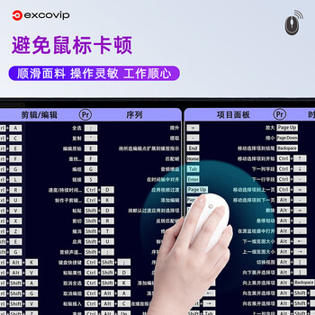 宜适酷（EXCO）PR快捷键鼠标垫大号桌垫专用笔记本电脑办公学生pr设计视频软件鼠标垫快捷键锁边游戏键盘垫0181