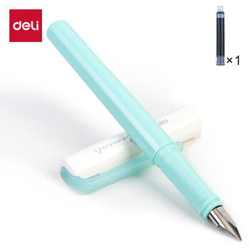 得力（deli）得力(deli)EF明尖学生正姿练字钢笔 墨水笔附笔盒 晶蓝 A932 EF尖(约0.38mm)