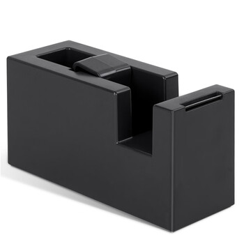 纽赛(NUSIGN)胶带座封箱器 德国创意设计透明胶带切割器防滑底座切割顺畅办公家用 曜石黑NS121