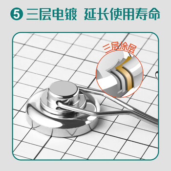 北极熊（Polar bear）磁吸挂钩免打孔磁性挂钩防盗门冰箱吸铁石门后悬挂挂钩可360°旋转 直径36mm 3个 MH-732