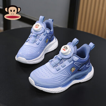 大嘴猴童鞋男童鞋子秋季儿童运动鞋大童女童跑步鞋 浅蓝色 27码