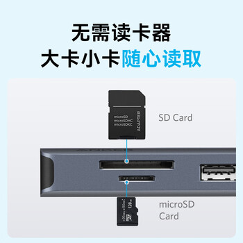 ANKER安克 Type-C拓展坞PD100W快充千兆网口hdmi转接头 通用华为苹果Macbook平板电脑等转换器 十合一