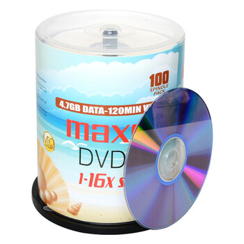 麦克赛尔（Maxell）DVD-R光盘 刻录盘 空白光盘 光碟  M2系列16速4.7G 珍珠白桶装100片