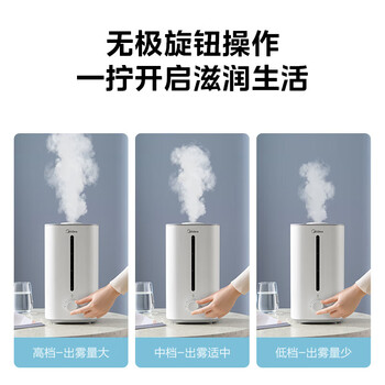 美的（Midea）加湿器【热销爆款】4L大容量空气净化器 便捷上加水 银离子除菌 办公桌卧室喷雾化器空调伴侣3G40S