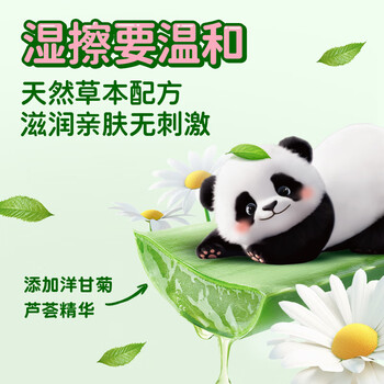 清风 湿厕纸60片/包 便携抽取式家庭装擦屁屁专用熊猫款 