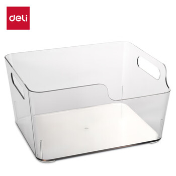 得力（deli）亚克力透明书架 大容量加厚书立架桌面书本收纳盒学生整理置物架装书神器