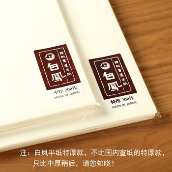 漢墨进口白凤半纸加厚100枚 小楷书法绘画用纸 文房四宝半生熟练习纸