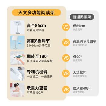 天文多小学生功能桌面升降阅读架儿童防低头可调节简易读书架立式放书架JZ7510