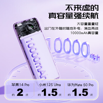 品胜【3C认证】充电宝自带双线10000毫安大容量可上飞机22.5W快充移动电源适用苹果17promax华为小米白 品胜【3C认证】充电宝自带双线10000毫安大容量可上飞机22.5W快充移动电源适用苹果17promax华为小米白