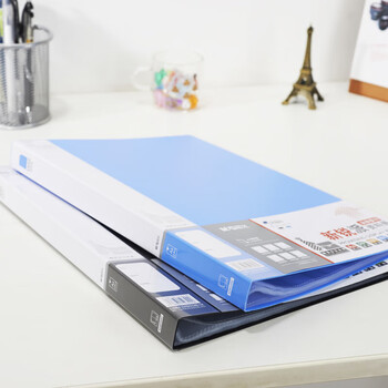 晨光（M&G）新锐派资料册收纳册插袋档案塑料文件册多页资料册40页蓝色ADM95097B单个装