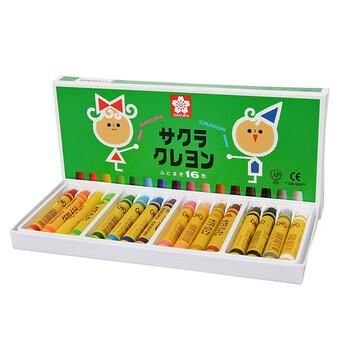 樱花（SAKURA）儿童绘画软蜡笔16色套装儿童彩色绘画涂鸦绘画蜡笔LY16R美术写生美育工具