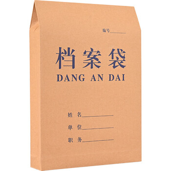 泰档档案袋a4蓝字文件袋纸质资料袋加厚250g底宽2.8cm【10个】A02202