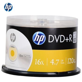 惠普（HP）DVD+R 光盘 刻录盘 空白光盘 16速4.7GB 办公系列 桶装50片