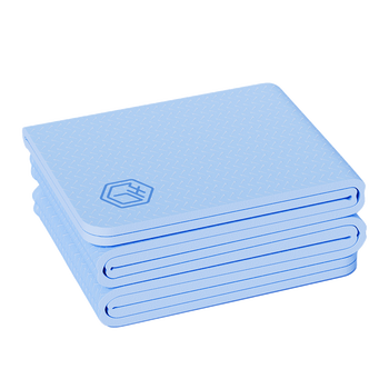 京东京造 TPE可折叠瑜伽垫 小学生午睡垫便携健身多功能防滑减震奶蓝