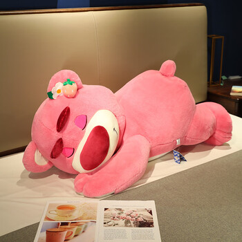 大号趴姿草莓熊迪士尼公仔抱枕毛绒玩具趴趴熊生日礼物 草莓熊(粉色