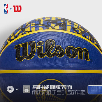 Wilson威尔胜NBA球队橡胶涂鸦系列金州勇士队青少年成人室外7号篮球