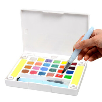 樱花(SAKURA)固体水彩颜料24色套装(含金属珠光荧光色系)便携式透明水彩画笔初学者学生写生美术绘画 樱花(SAKURA)固体水彩颜料24色套装(含金属珠光荧光色系)便携式透明水彩画笔初学者学生写生美术绘画